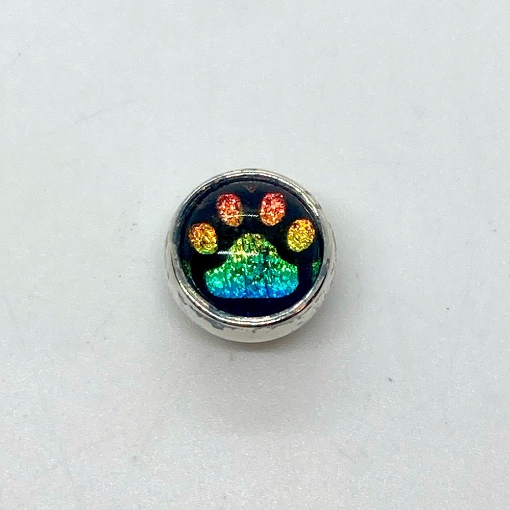 Kameleon 925 Sterling Puppy Love Rainbow Dichroic Murano Glass JewelPop KJP950